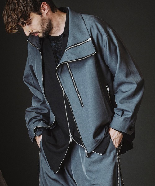 NO ID.(ノーアイディ)の「mj11346-W-ZIP BIGトラックBLZ ブルゾン(458006-397B)(ブルゾン・メンズ・グレー/ブラック・ONE SIZE)」の2枚目の写真