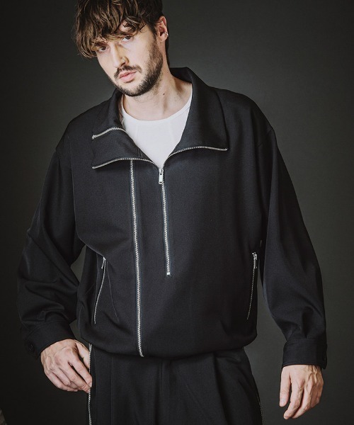 NO ID.(ノーアイディ)の「mj11346-W-ZIP BIGトラックBLZ ブルゾン(458006-397B)(ブルゾン・メンズ・グレー/ブラック・ONE SIZE)」の1枚目の写真