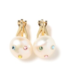 Ray BEAMS | 淡水パール ビジュー イヤリング(イヤリング)