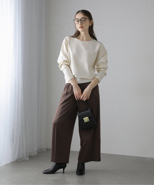 La TOTALITE(ラトータリテ)の「《追加2》【洗える】接結クルーネックプルオーバー(ニット/セーター・レディース・ホワイト系その他/レッド・FREE)」の7枚目の写真