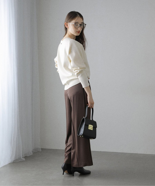 La TOTALITE(ラトータリテ)の「《追加2》【洗える】接結クルーネックプルオーバー(ニット/セーター・レディース・ホワイト系その他/レッド・FREE)」の10枚目の写真