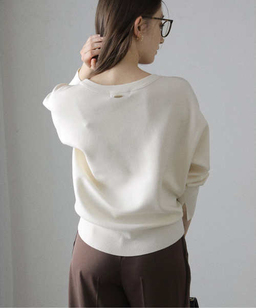 La TOTALITE(ラトータリテ)の「《追加2》【洗える】接結クルーネックプルオーバー(ニット/セーター・レディース・ホワイト系その他/レッド・FREE)」の13枚目の写真