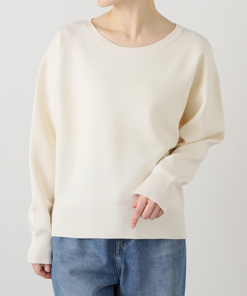 La TOTALITE(ラトータリテ)の「《追加2》【洗える】接結クルーネックプルオーバー(ニット/セーター・レディース・ホワイト系その他/レッド・FREE)」の3枚目の写真