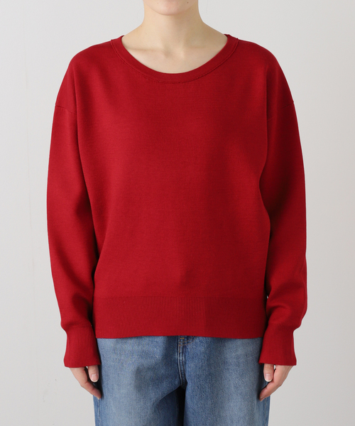 La TOTALITE(ラトータリテ)の「《追加2》【洗える】接結クルーネックプルオーバー(ニット/セーター・レディース・ホワイト系その他/レッド・FREE)」の5枚目の写真