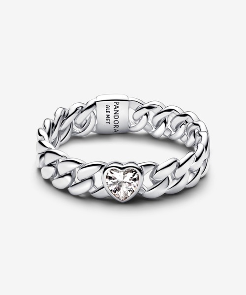 ハート キューバ チェーン リング（リング）｜Pandora（パンドラ）の