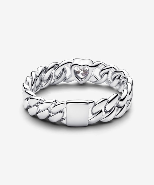 PANDORA(パンドラ)の「ハート キューバ チェーン リング(リング・レディース・シルバー・60/48/50/52/54/56/58)」の2枚目の写真