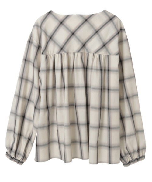 INGEBORG(インゲボルグ)の「【HAPPY ITEM】コットンチェックブラウス(シャツ/ブラウス・レディース・オフホワイト/ネイビー・FREE)」の3枚目の写真