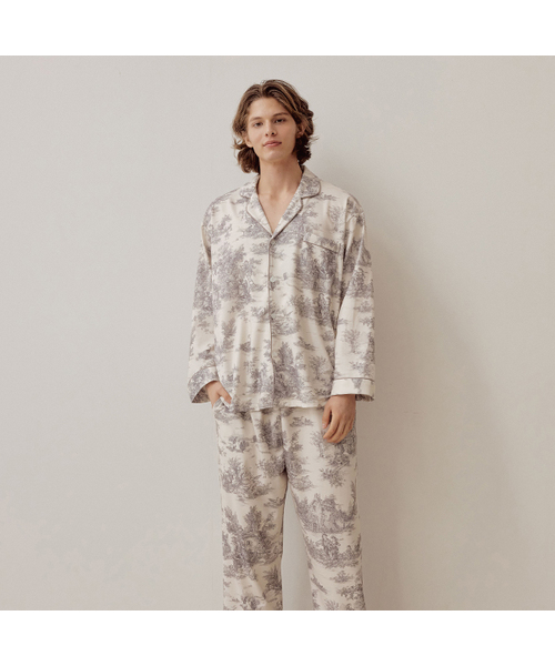 Men´s Verona Span Long Sleeve Two Piece Collar Pajamas