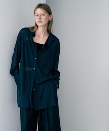トリコットシフォン ロングシャツ