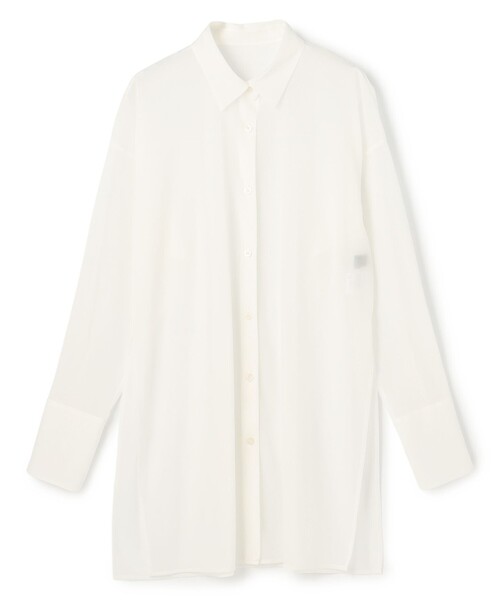 uncrave(アンクレイヴ)の「トリコットシフォン ロングシャツ(シャツ/ブラウス・レディース・ピンク系/ブラック系/ネイビー系/ホワイト系・F)」の15枚目の写真