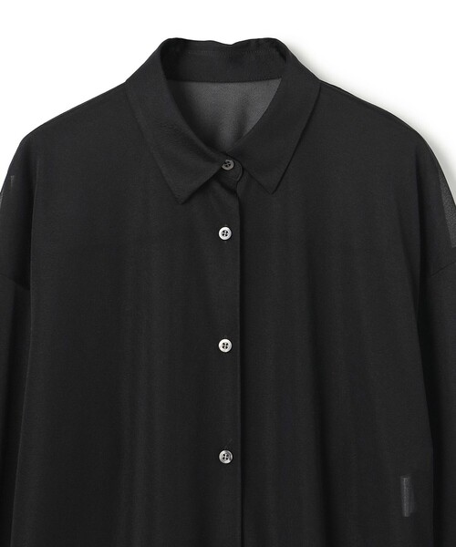 uncrave(アンクレイヴ)の「トリコットシフォン ロングシャツ(シャツ/ブラウス・レディース・ピンク系/ブラック系/ネイビー系/ホワイト系・F)」の12枚目の写真