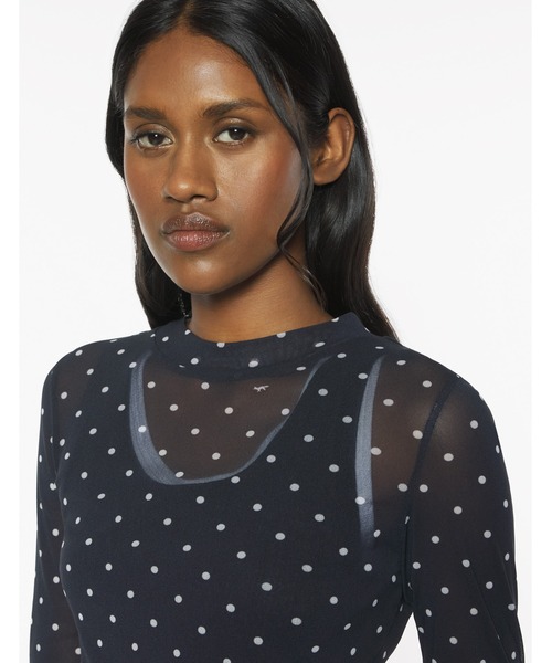 Maison Kitsune(メゾンキツネ)の「POLKA DOT FOX MESH TOP(その他トップス・レディース・ブラック×ホワイト・L/M/S)」の7枚目の写真