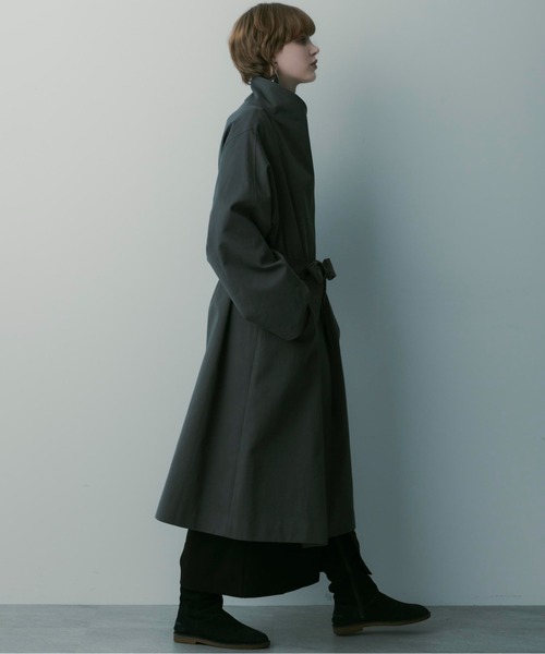 SERENO(セレーノ)の「ビッグカラーロングコート(トレンチコート・レディース・ライトグレー/ダークグレー・ONESIZE)」の22枚目の写真