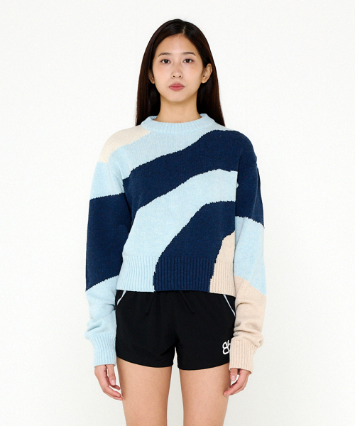 Bb' BENETTON（ビーフラットベネトン）の「リズミカルニットプルオーバー (スカイブルー)（ニット/セーター・レディース・その他・ONE SIZE）」の4枚目の写真