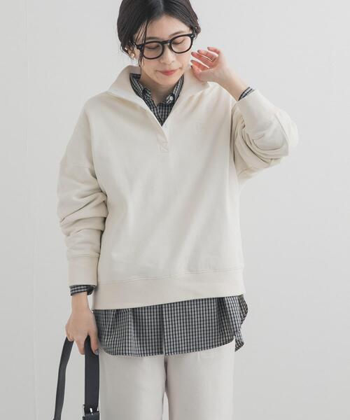 URBAN RESEARCH DOORS（アーバンリサーチドアーズ）の「刺繍スタンドカラースウェット（スウェット・レディース・ライトブルー/オフホワイト・FREE）」の3枚目の写真