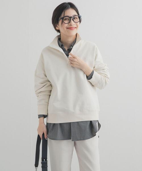 URBAN RESEARCH DOORS（アーバンリサーチドアーズ）の「刺繍スタンドカラースウェット（スウェット・レディース・ライトブルー/オフホワイト・FREE）」の4枚目の写真