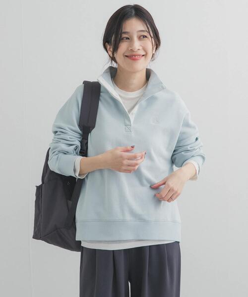 URBAN RESEARCH DOORS（アーバンリサーチドアーズ）の「刺繍スタンドカラースウェット（スウェット・レディース・ライトブルー/オフホワイト・FREE）」の13枚目の写真