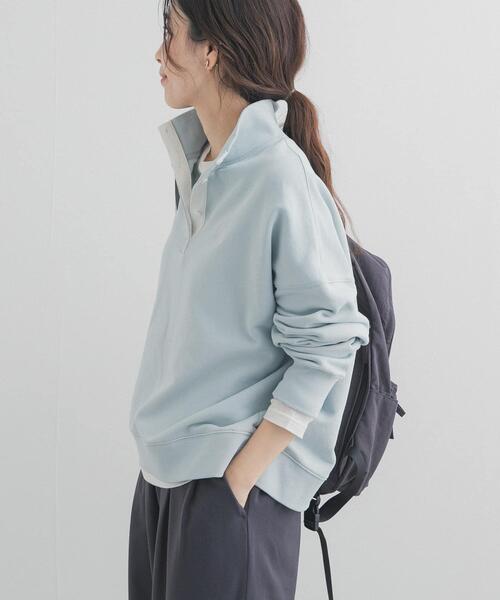 URBAN RESEARCH DOORS（アーバンリサーチドアーズ）の「刺繍スタンドカラースウェット（スウェット・レディース・ライトブルー/オフホワイト・FREE）」の14枚目の写真