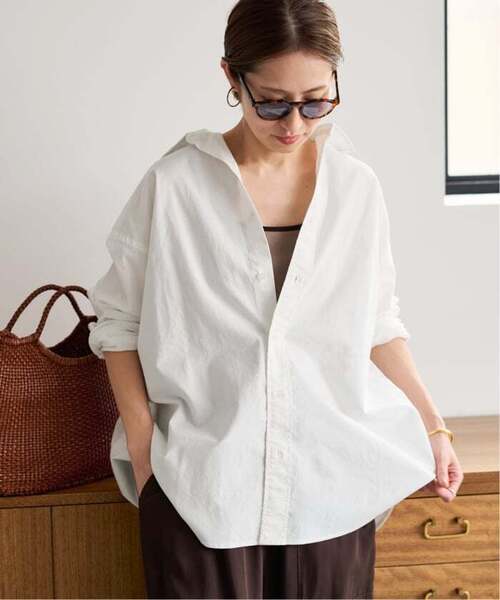 FRAMeWORK（フレームワーク）の「≪追加≫コットンレギュラーカラーシャツ（シャツ/ブラウス・レディース・スカイブルー/ブラウン/ホワイト/ライトイエロー・FREE）」の2枚目の写真