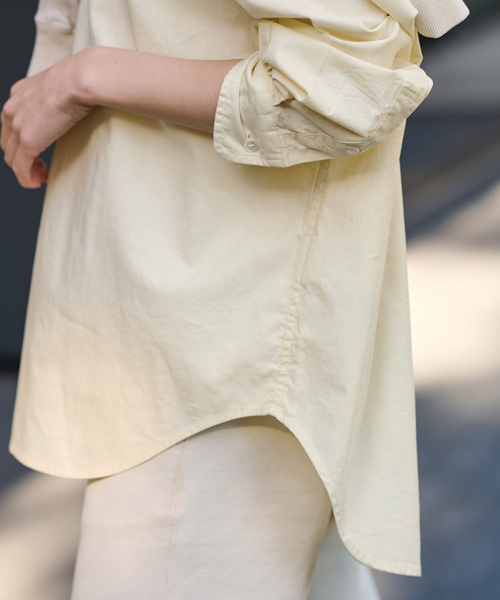 FRAMeWORK（フレームワーク）の「≪追加≫コットンレギュラーカラーシャツ（シャツ/ブラウス・レディース・スカイブルー/ブラウン/ホワイト/ライトイエロー・FREE）」の5枚目の写真