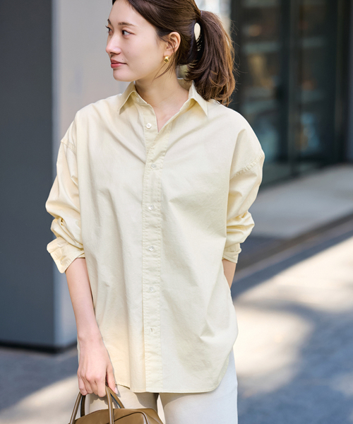 FRAMeWORK（フレームワーク）の「≪追加≫コットンレギュラーカラーシャツ（シャツ/ブラウス・レディース・スカイブルー/ブラウン/ホワイト/ライトイエロー・FREE）」の6枚目の写真