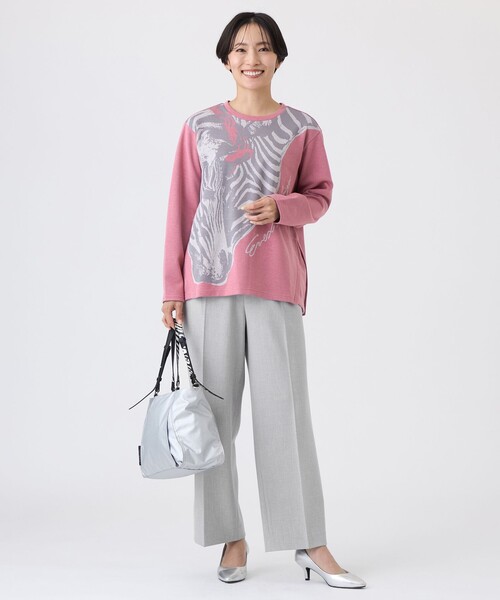 EVEX by KRIZIA(エヴェックスバイクリツィア)の「【L】【ウォッシャブル】ツインゼブラジャカードカットソー(Tシャツ/カットソー・レディース・ピンク系その他2/チャコールグレー/グリーン・44)」の5枚目の写真