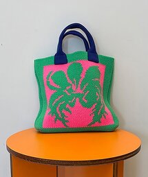 MIMICAWE（ミミカウィ）の「ポピー ニットミニバッグ グリーン（トートバッグ）」