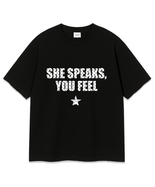 RANDOMOFF(ランダムオフ)の「SHE LETTERING DOT OVER FIT T-SHIRT (2color)(Tシャツ/カットソー・レディース・その他・S/M/L/XL)」の2枚目の写真