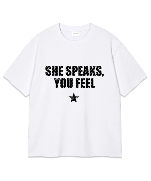 RANDOMOFF(ランダムオフ)の「SHE LETTERING DOT OVER FIT T-SHIRT (2color)(Tシャツ/カットソー・レディース・その他・S/M/L/XL)」の3枚目の写真