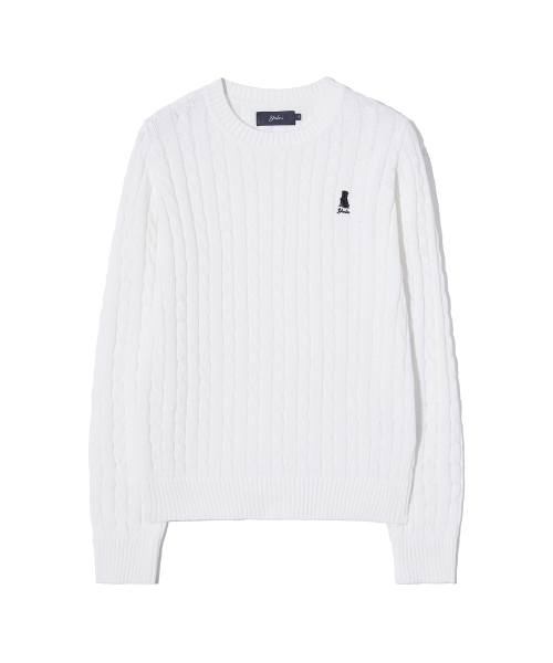 YALE(イェール)の「ウィメンズケーブルラウンドニット_アイボリー(ニット/セーター・レディース・その他・SMALL/LARGE/MEDIUM)」の1枚目の写真