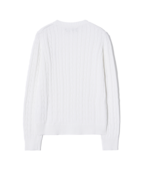 YALE(イェール)の「ウィメンズケーブルラウンドニット_アイボリー(ニット/セーター・レディース・その他・SMALL/LARGE/MEDIUM)」の2枚目の写真