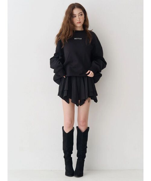 EVRIS(エヴリス)の「フリルリボンミニスカート(スカート・レディース・ブラック/ホワイト・FREE)」の13枚目の写真