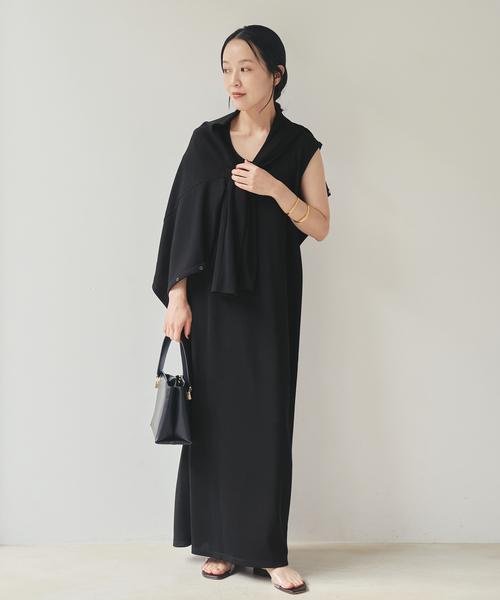 plage（プラージュ）の「Rib フレンチ ワンピース（ワンピース・レディース・ブラック/ベージュ・38/36）」の3枚目の写真