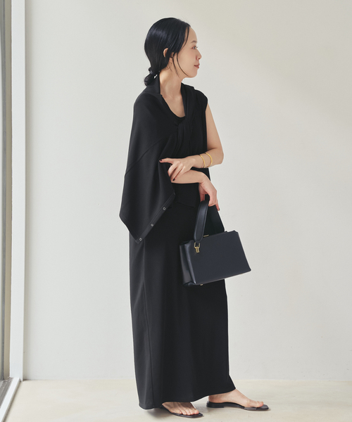 plage（プラージュ）の「Rib フレンチ ワンピース（ワンピース・レディース・ブラック/ベージュ・38/36）」の5枚目の写真