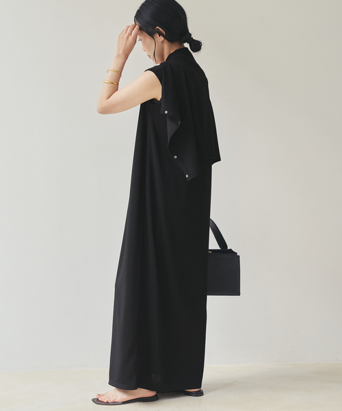 plage（プラージュ）の「Rib フレンチ ワンピース（ワンピース・レディース・ブラック/ベージュ・38/36）」の6枚目の写真