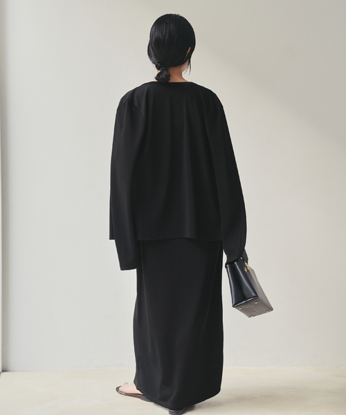 plage（プラージュ）の「Rib フレンチ ワンピース（ワンピース・レディース・ブラック/ベージュ・38/36）」の12枚目の写真