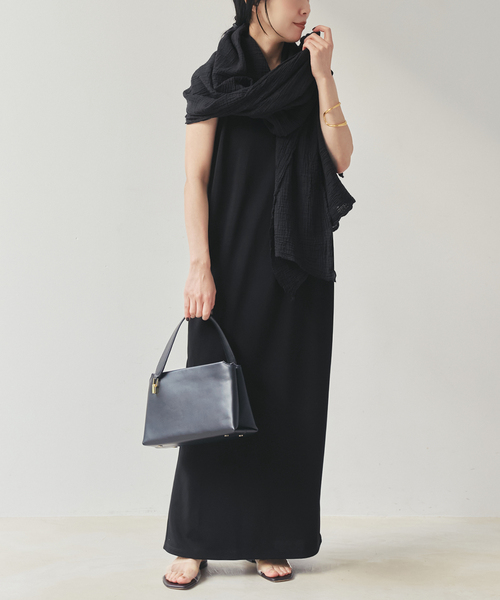 plage（プラージュ）の「Rib フレンチ ワンピース（ワンピース・レディース・ブラック/ベージュ・38/36）」の14枚目の写真