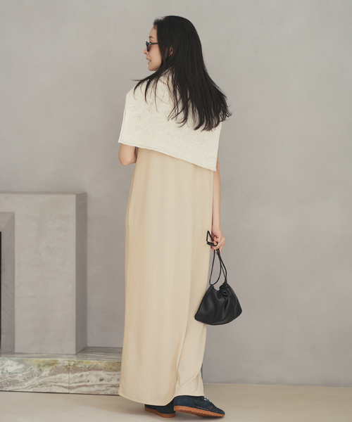 plage（プラージュ）の「Rib フレンチ ワンピース（ワンピース・レディース・ブラック/ベージュ・38/36）」の14枚目の写真