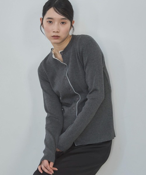 feepur(フェピュール)の「【ハンドウォッシャブル】チュールドッキングニットカーディガン(カーディガン/ボレロ・レディース・チャコールグレー/アイボリー/ブラック/ブラウン・MEDIUM)」の1枚目の写真