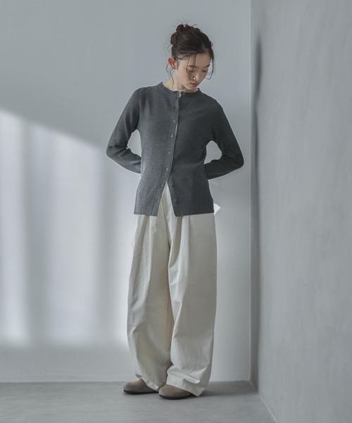 feepur(フェピュール)の「【ハンドウォッシャブル】チュールドッキングニットカーディガン(カーディガン/ボレロ・レディース・チャコールグレー/アイボリー/ブラック/ブラウン・MEDIUM)」の9枚目の写真