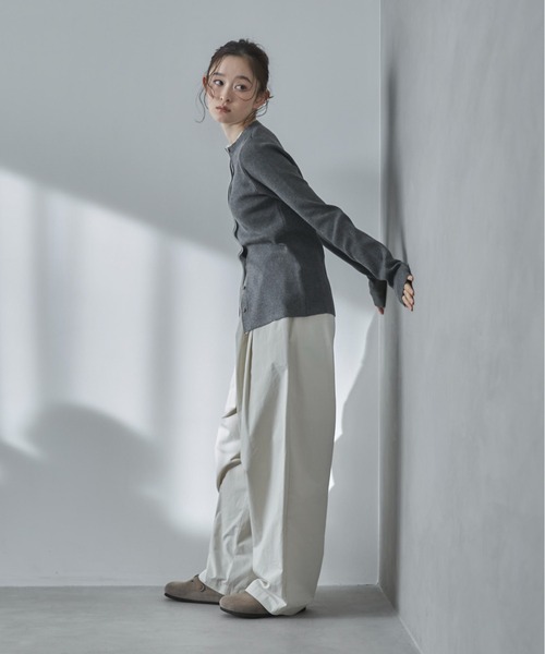 feepur(フェピュール)の「【ハンドウォッシャブル】チュールドッキングニットカーディガン(カーディガン/ボレロ・レディース・チャコールグレー/アイボリー/ブラック/ブラウン・MEDIUM)」の7枚目の写真