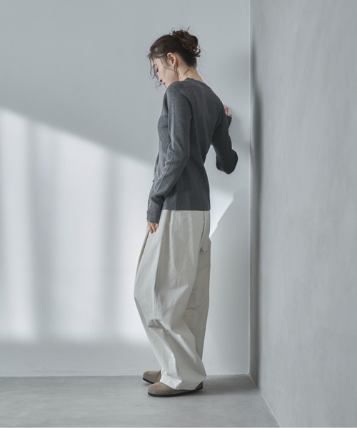 feepur(フェピュール)の「【ハンドウォッシャブル】チュールドッキングニットカーディガン(カーディガン/ボレロ・レディース・チャコールグレー/アイボリー/ブラック/ブラウン・MEDIUM)」の10枚目の写真