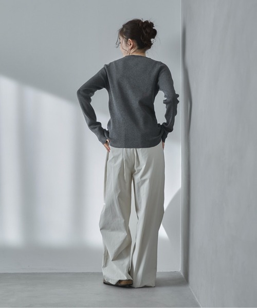 feepur(フェピュール)の「【ハンドウォッシャブル】チュールドッキングニットカーディガン(カーディガン/ボレロ・レディース・チャコールグレー/アイボリー/ブラック/ブラウン・MEDIUM)」の8枚目の写真