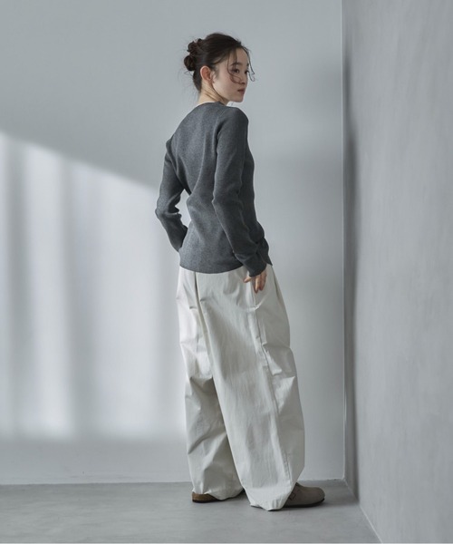 feepur(フェピュール)の「【ハンドウォッシャブル】チュールドッキングニットカーディガン(カーディガン/ボレロ・レディース・チャコールグレー/アイボリー/ブラック/ブラウン・MEDIUM)」の11枚目の写真