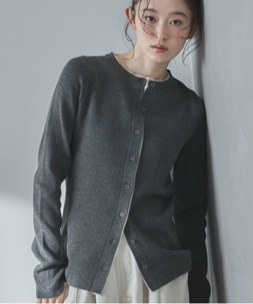 feepur(フェピュール)の「【ハンドウォッシャブル】チュールドッキングニットカーディガン(カーディガン/ボレロ・レディース・チャコールグレー/アイボリー/ブラック/ブラウン・MEDIUM)」の12枚目の写真