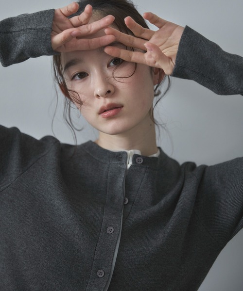 feepur(フェピュール)の「【ハンドウォッシャブル】チュールドッキングニットカーディガン(カーディガン/ボレロ・レディース・チャコールグレー/アイボリー/ブラック/ブラウン・MEDIUM)」の16枚目の写真