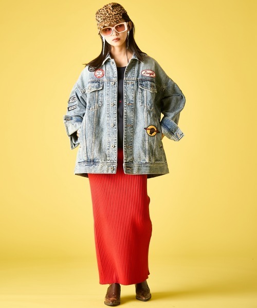 GEVS.（ジェイヴィス）の「綿100％ワッペン付ワイドシルエットデニムジャケット＜大きいサイズ有＞GEVS.（デニムジャケット・レディース・ブルー系・M-LL/3L～4L/5L～6L）」の17枚目の写真