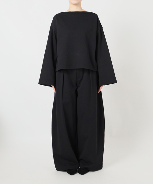 VERMEIL par iena（ヴェルメイユパーイエナ）の「《手洗い可》Curved Tuck パンツ（その他パンツ・レディース・アイボリー/ブラック・38/36）」の20枚目の写真