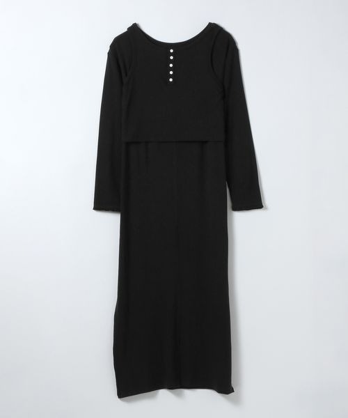 JEANASIS(ジーナシス)の「マルチWAYヘンリーネックワンピース/652150(ワンピース・レディース・ブラック/グレー・FREE)」の1枚目の写真