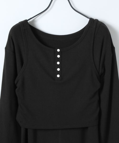 JEANASIS(ジーナシス)の「マルチWAYヘンリーネックワンピース/652150(ワンピース・レディース・ブラック/グレー・FREE)」の4枚目の写真